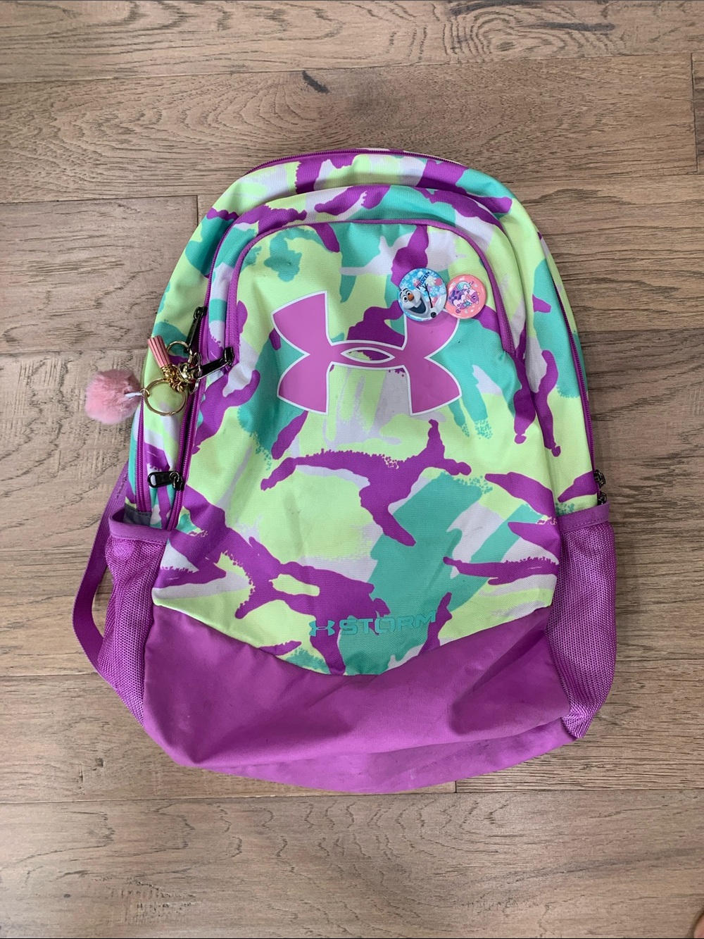 Under Armour UA Scrimmage Storm Backpack Purple Green Yellow Tye Die